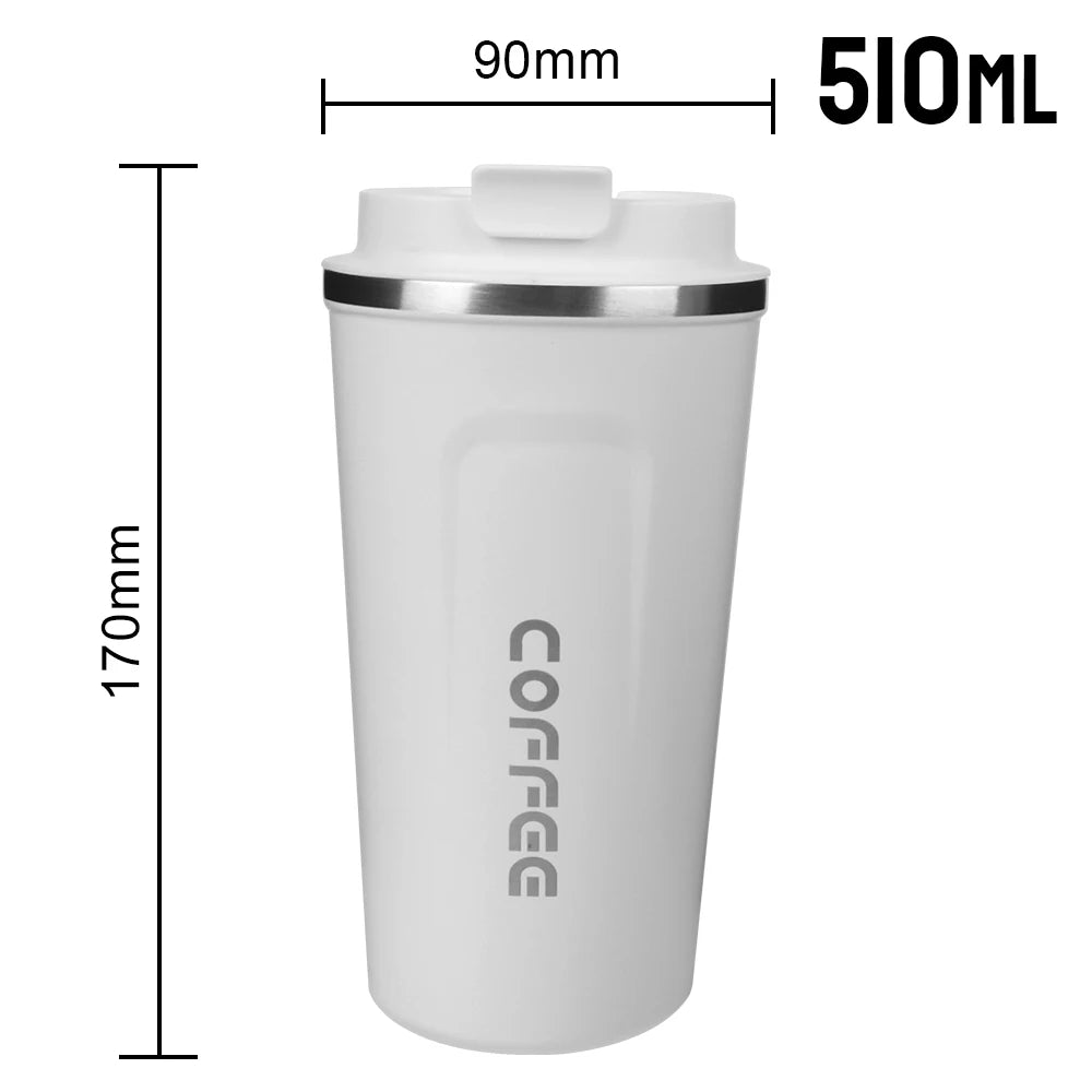 Travel Coffee Mug - Double Wall Stainless Steel Thermos.