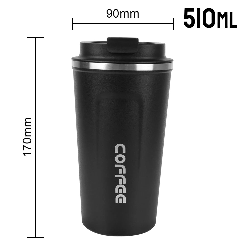 Travel Coffee Mug - Double Wall Stainless Steel Thermos.