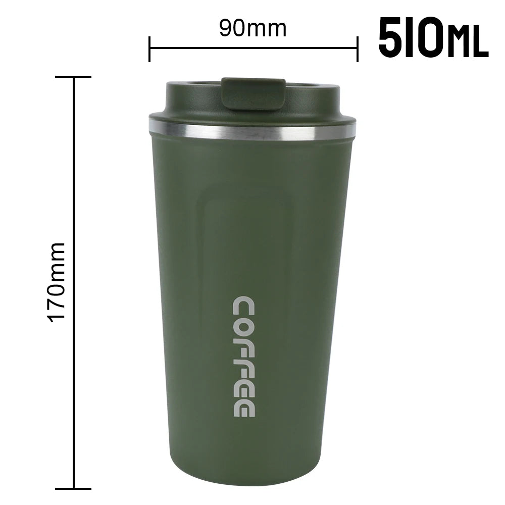 Travel Coffee Mug - Double Wall Stainless Steel Thermos.
