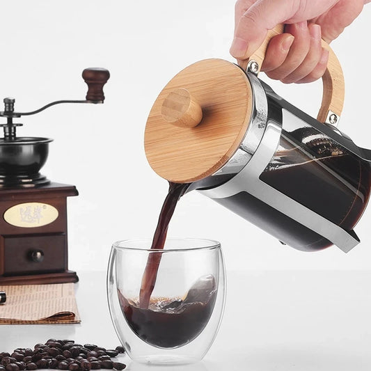 Premium Stainless Steel French Press - Coffee, Tea & Milk Frother