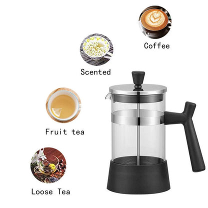 Premium French Press Coffee Maker - 600ml Glass Carafe