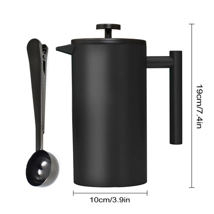 Premium French Press Coffee Maker - Double Wall Stainless Steel