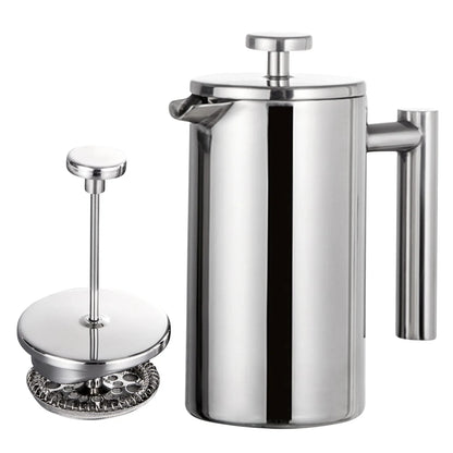 Premium French Press Coffee Maker - Double Wall Stainless Steel (350ml/800ml/1000ml)