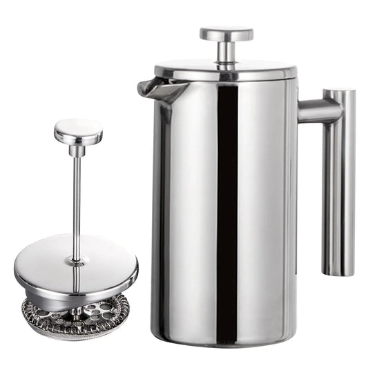 Premium French Press Coffee Maker - Double Wall Stainless Steel (350ml/800ml/1000ml)