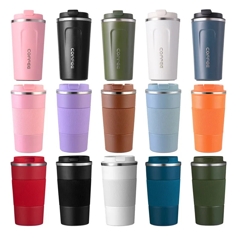 Car Coffee Thermos - Double Wall Stainless Steel.