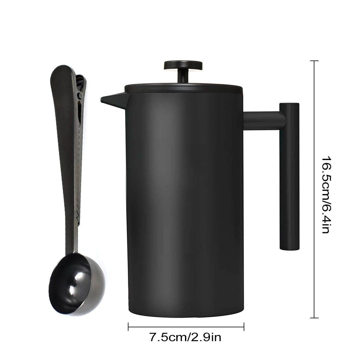 Premium French Press Coffee Maker - Double Wall Stainless Steel