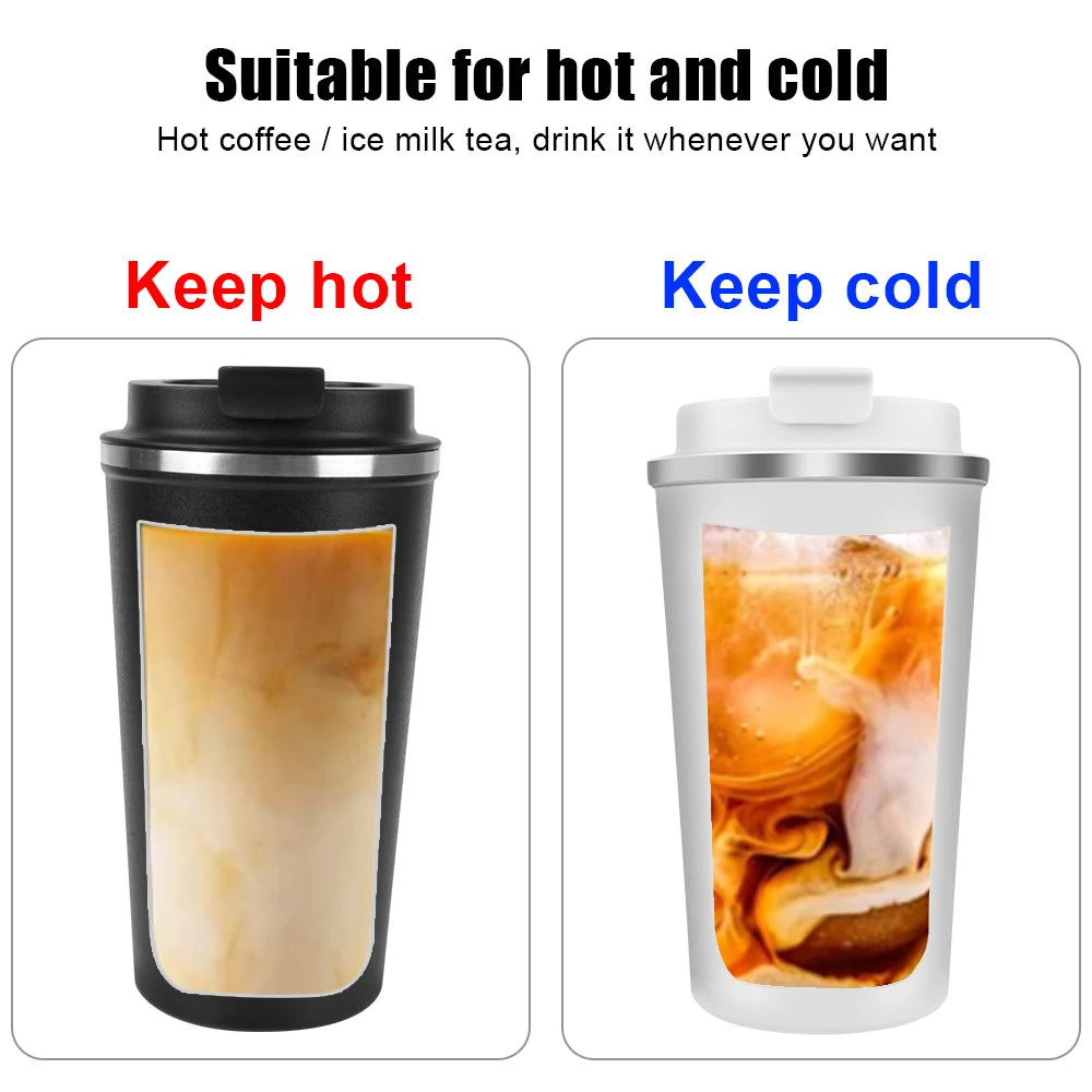 Travel Coffee Mug - Double Wall Stainless Steel Thermos.
