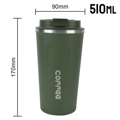 Travel Coffee Mug - Double Wall Stainless Steel Thermos.