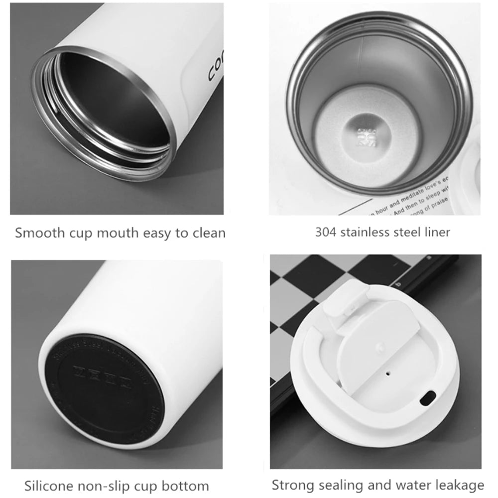 Travel Coffee Mug - Double Wall Stainless Steel Thermos.